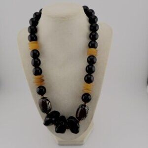 Vintage Wood & Plastic Chunky Necklace